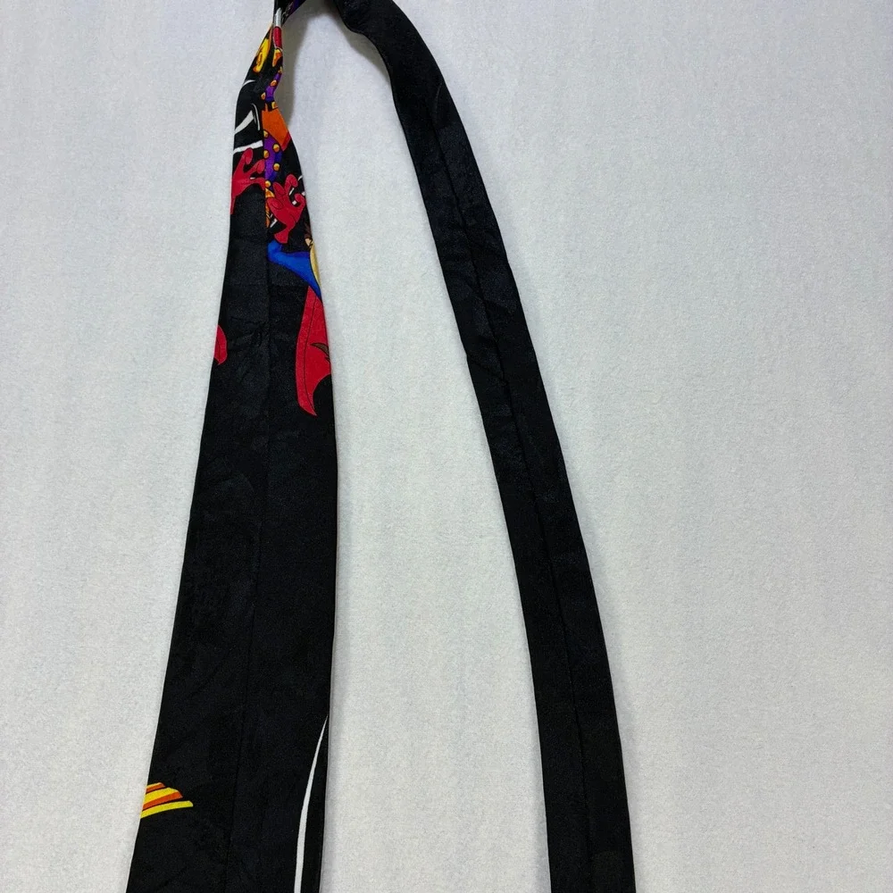Looney Tunes Mania Mighty Toons Vintage 1993 Necktie Mens Superhero Black OS